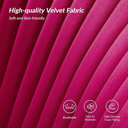 TINA'S HOME Contemporary Velvet Loveseat Sofa, Upholstered Loveseat Couch with Golden Metal Legs, Small Tufted 2-Seat Sofa Armless Love Seat for Living Room, Bedroom, Apartment Small Spaces, Fuchsia