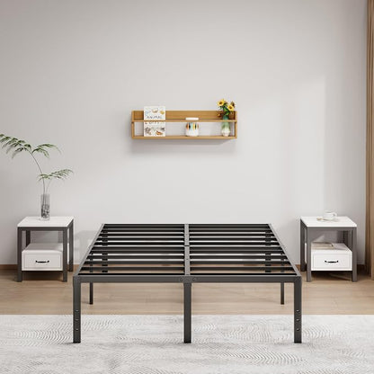 LUMUNANCE Metal Bed Frame Queen Size - 18 Inch Heavy-Duty Queen Platform Bed Frame No Box Spring Needed, Easy Assembly, Noise-Free, Sturdy Mattress Foundation, Underbed Storage Space