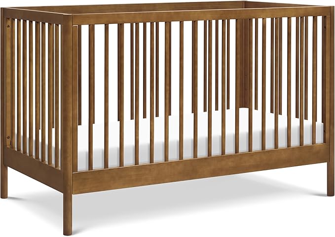 Davinci Birdie 3-in-1 Convertible Crib, GREENGUARD Certified, Walnut | Converts to Toddler Bed & Daybed, 4 Adjustable Mattress Heights - Conversion Kit Sold Separately - Easy to Assemble