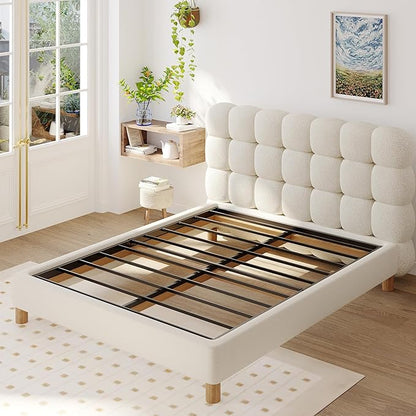 Upcanso Full Size Box Spring Bed Base 2 Inch, Low Profile Metal Boxspring Full Size Bunkie Board 2 Inch, 3000 Lbs Max Weight Capacity Mattress Foundation, Noise-Free, Easy Assembly