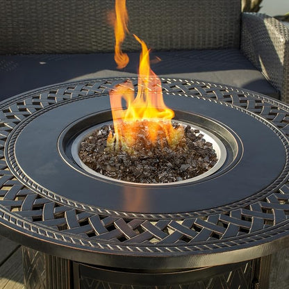 Mr. Fireglass 10 Pounds Fire Glass - 1/4 Inch High Luster Reflective Tempered Fire Pit Glass Rocks for Propane & Natural Gas Fire Pit Table Fireplace and Landscaping, Bronze