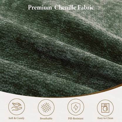 Vesgantti 145.6" Modular Boneless Couch, Modern U Shaped 6 Seater Sectional Sofa with 2 Ottoman & Deep Seat, Convertible Chenille Cloud Couches for Living Room, No Assembly Required, Green
