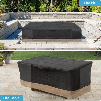 Stanbroil 60 Inch Rectangle Fire Pit Cover for Outdoor Patio Gas Fire Table, Water Resistant Outdoor Patio Fire Pit Cover, Black,(60L x 38W x 24H)