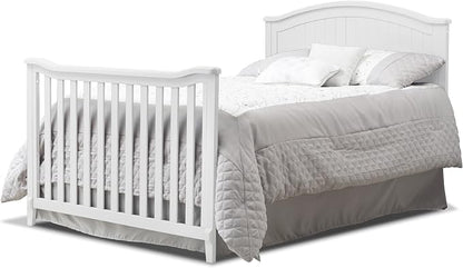 Sorelle Furniture Fairview Crib, Classic 4-in-1 Convertible Crib, Made of Wood, Non-Toxic Finish, Wooden Baby Bed, Toddler Bed, Child’s Daybed and Full-Size Bed, Nursery Furniture -White