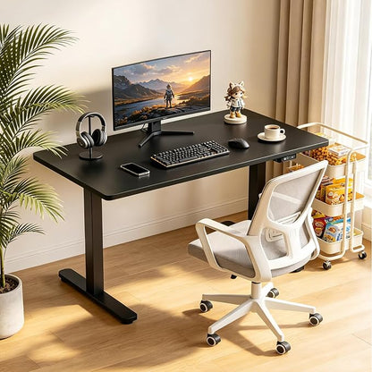 QLLY One-Piece Wood Tabletop, Replacement Board Desktop, Universal Countertop for Table and Workstation (Black, 47.2x23.6 inch)