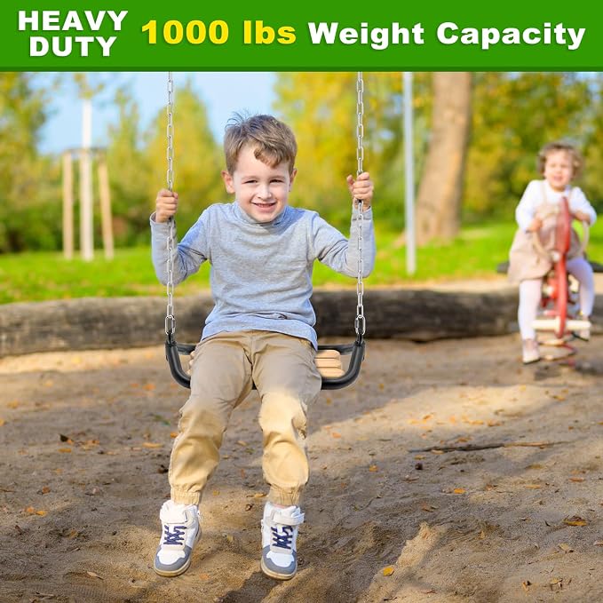 SELEWARE 2 Pack 80 Inch Hanging Swing Chain with 4 Carabiners, 1000LB Capacity Plastic Coated Hanging Chains, Hammock Hardware Kit for Swing, Hanging Chair, Punching Bags, Indoor Outdoor Gym (White)