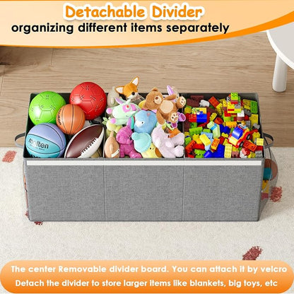 Extra Large Toy Box Chest with Lid, Kids Toy Storage Organizer for Boys Girls, Big Toy Bin Basket Extra Large Toy Storage Box for Living Room Playroom Nursery (40" x14" x16")