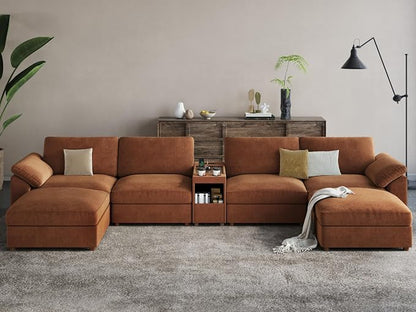 EASE MOOSE U Shape Sectional Modular Sofa, Deep Seat Oversized Couch