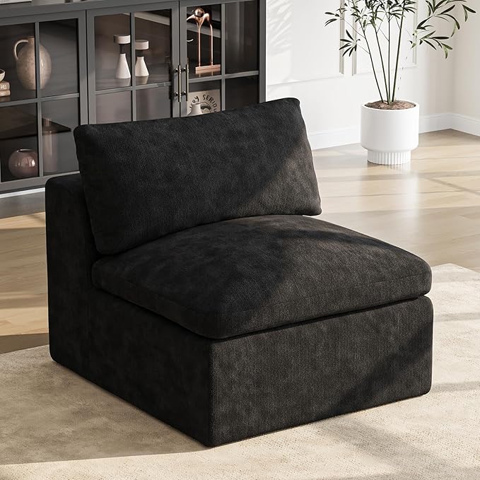 36 Inch Middle Seat | Modular Sectional Couch Sofa | Black
