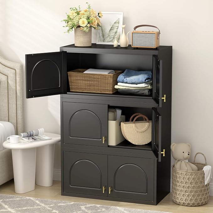 UNICOLY 15" Wall Mounted Storage Cabinet, Small Armoire Wardrobe Closet, Small Hanging Cabinet for Bedroom School, Employee, Gym, Armarios De Ropa para Dormitorio, Assembly Required, Black