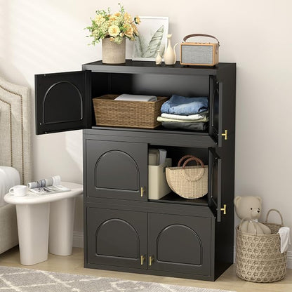 UNICOLY 15" Wall Mounted Storage Cabinet, Small Armoire Wardrobe Closet, Small Hanging Cabinet for Bedroom School, Employee, Gym, Armarios De Ropa para Dormitorio, Assembly Required, Black