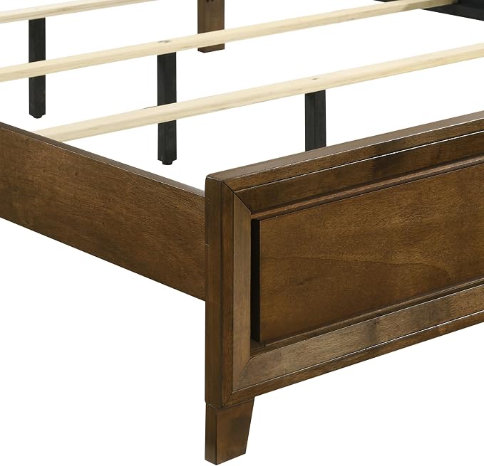 New Classic Furniture Ballard 5-Piece Wood Queen Bedroom Set with 2-Nightstands, Walnut Brown