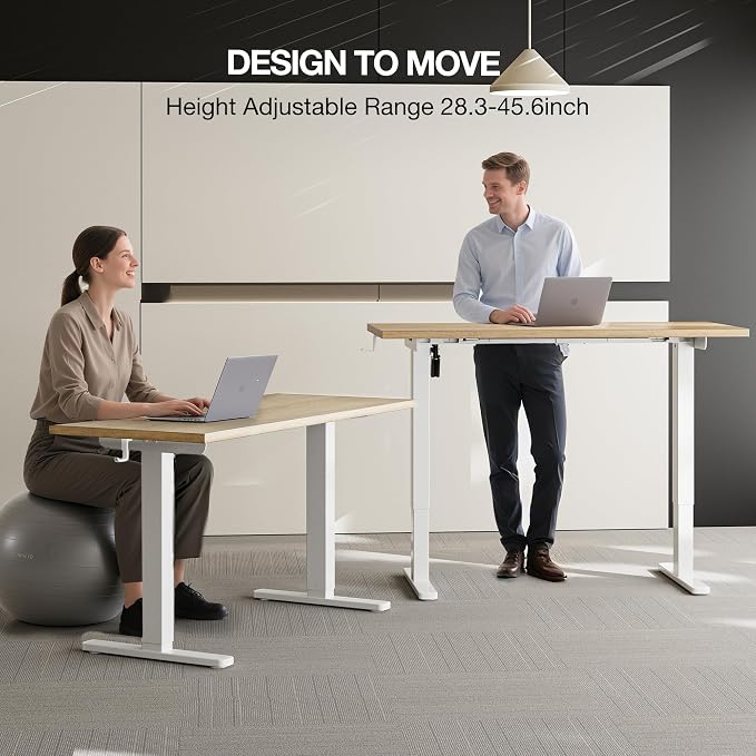 Acrolix Electric Standing Desk, Height Adjustable Home Office Desk with Memory Presets & Cable Management,Oak Sit Stand Desk for Work from Home, Ergonomic Computer Desk (63" x 24")