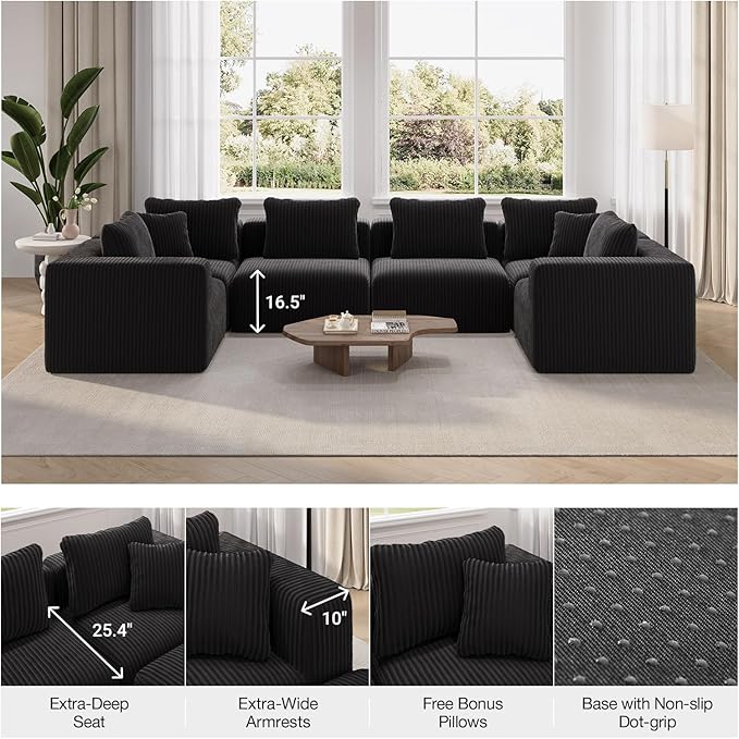 Novilla 70.8" Modular Sectional Sofa, Modern Cloud Sectional Couch with Smarts Coil® Support, Upholstered Boneless Couch for Living Room Apartments Bedroom, No Assembly Required (Loveseat)