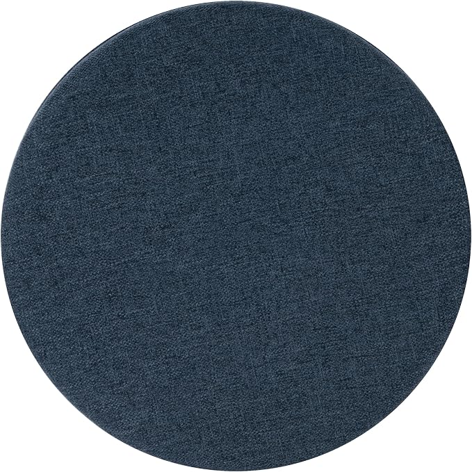 HomePop 28" Round Storage Ottoman - Textured Navy