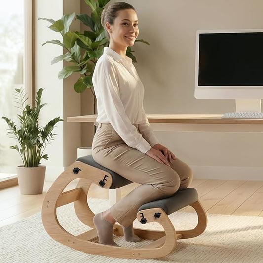 NYPOT Ergonomic Kneeling Chair with Adjustable Seats - Knee Chair for Posture Correction & Kneel Rocking Stool for Desk - Back Pain Relief for Home and Office, Supports 250 pounds - 5 Years Warranty