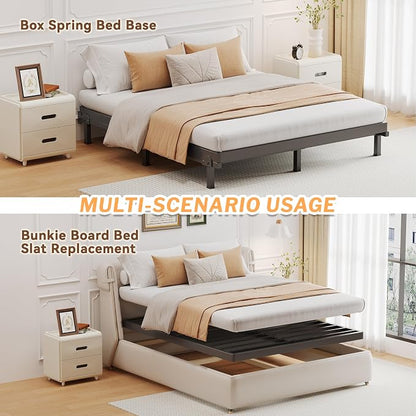 ROIL 2 Inch King Metal Box Spring Low Profile, Bunkie Board Bed Slat Replacement with Round Corners, 3500 lbs Capacity Heavy Duty Steel Slats, Easy Assembly, Noise Free