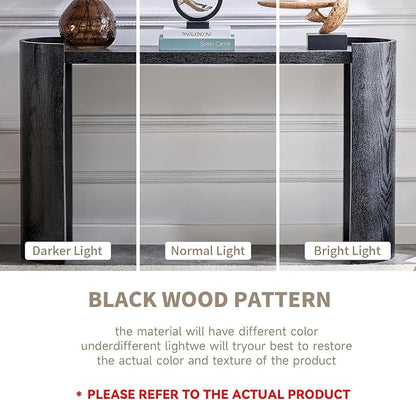 LKTART 53" Black Console Table for Entryway, Couch Tables Behind Sofa, Space-Saving Wooden Entry Foyer Hallway Table, Modern Console Sofa Tables for Hallway Organization