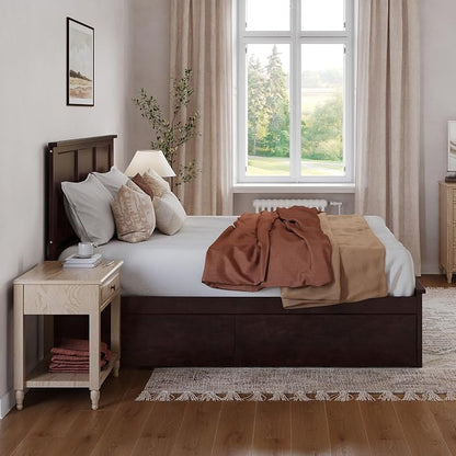 AFI, Madison King Solid Wood Platform Bed with Matching Footboard & Storage Drawers, Espresso