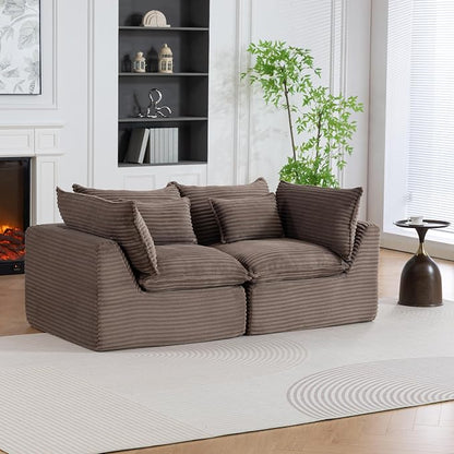 Boneless Couch Sectional Sofas Cloud Couches for Living Room | 74.8'' Modern Modular Cloud Sofa with Pillows for Bedroom