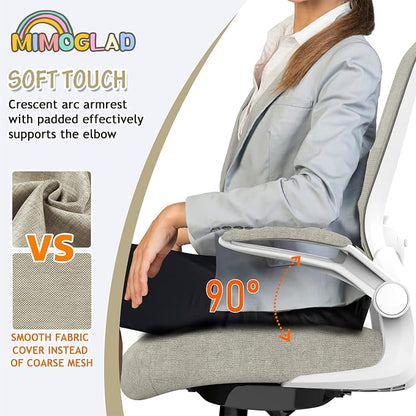 Mimoglad Home Office Chair - Ergonomic High Back Desk Chair with Adjustable Lumbar Support and Thickened Seat Cushion - Breathable Mesh Computer Chair