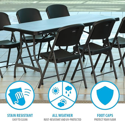 Lifetime 6-Foot Nesting Folding Table, Commercial, Black