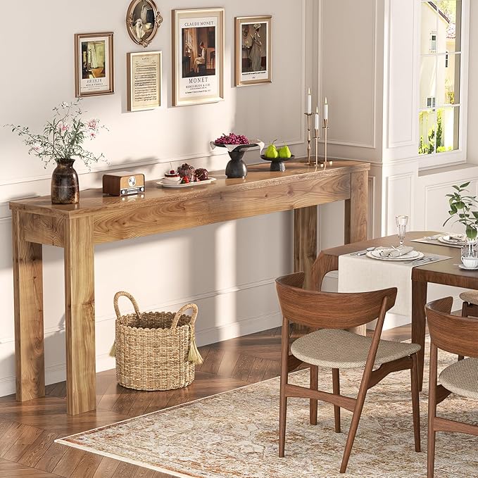 Armocity Console Table, 47" Farmhouse Wood Entryway Table, Sofa Tables Narrow Long Behind Couch, Entry Table for Entrance, Hallway, Living Room, Brown Oak