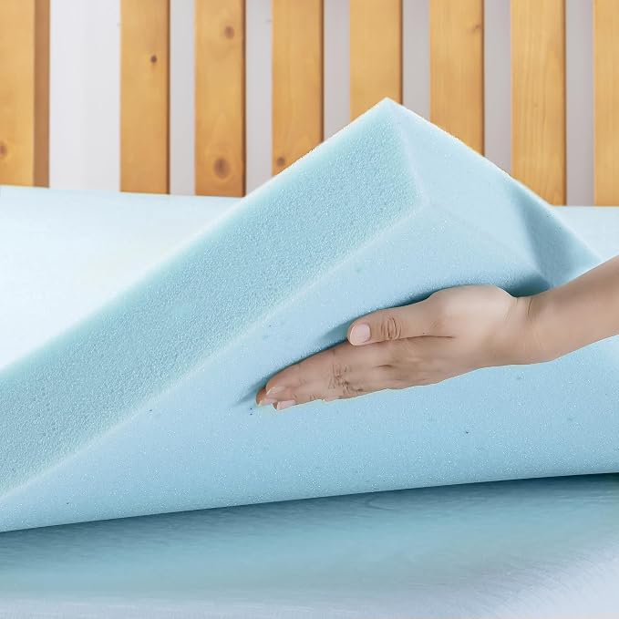Best Price Mattress 4 Inch Ventilated Memory Foam Mattress Topper, Cooling Gel Infusion, CertiPUR-US Certified, Dorm Essentials, King
