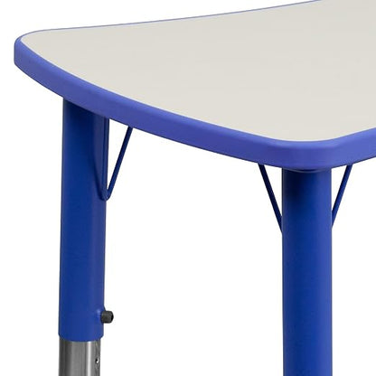 EMMA + OLIVER 21.875x26.625 Blue Plastic Height Adjustable Activity Table