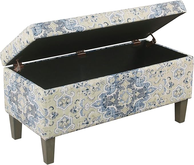 HomePop 36" Decorative Storage Bench - Antiqued Blue