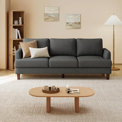Gericco Mid Century Modern Couches for Living Room, 89" Comfy Couch Sofa with 3-Seater Deep Seats, Upholstered Sofas for Living Room, Office Apartment, Bedroom, Dark Grey