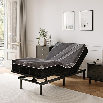 Dyonery Twin XL Adjustable Bed Base Frame with Wireless Remote + 10 Inch Twin XL Gel Memory Foam Mattress Bed in a Box, Head and Foot Incline, Zero Gravity, Fiberglass Free, 80" × 38"