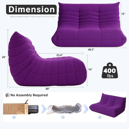 WHGBJA Bean Bag Chairs for Adults with Memory Foam Couch, Loveseat Sofa Chair for Bedroom, Living Room, Reading, Gaming Floor Sofa Couch, Boneless, Comfy