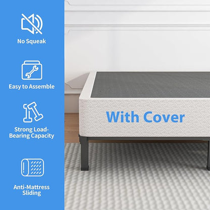 ROIL 10 Inch Twin XL Box Spring, Heavy Duty Metal Box Spring Mattress Foundation with Fabric Cover, 3500lbs Max Weight Capacity, Easy Assembly, Noise Free, Non-Slip