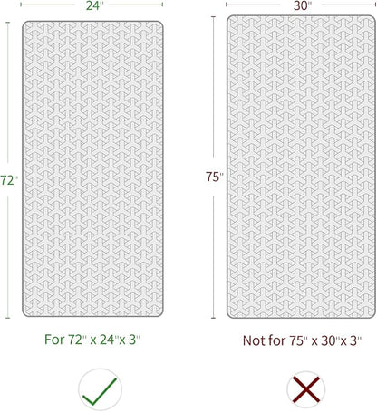 Memory Foam Camping Pad 3 Inch Thick, Soft Sleeping Pad with Waterproof Cover, Roll Up Cot Pad Topper for Travel Truck Bed Tent, Pad Only
