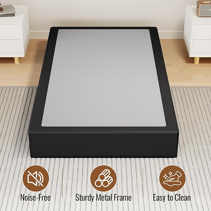 Twin Size 10 Inch Box Spring - Heavy Duty Metal Mattress Foundation (2500lbs Capacity), Noise-Free, Easy Assembly