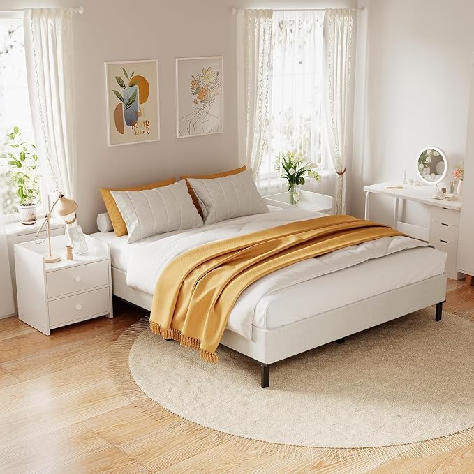 OSASET California King Box Spring, 7 Inch California King Box Spring Only, 3500 lbs Heavy Duty Metal Frame Mattress Foundation with Fabric Cover, Easy Assembly-Noise Free