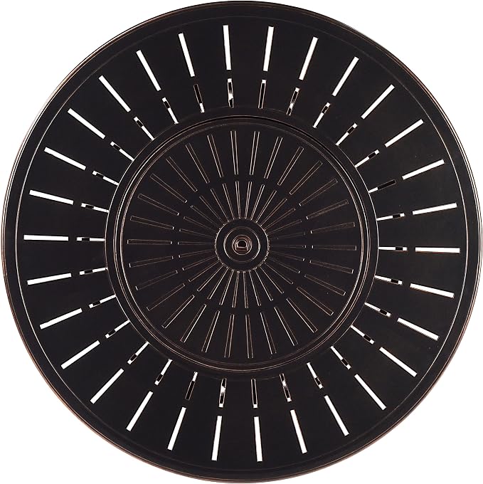 Oakland Living Aluminum 57,0000 BTU 44 in. Round Propane Black Fire Pit Table with Fire Beads, Lid, Propane Tank Cover and Table Fabric Covers in Copper Finish, (AZNOBU-FPT-AC)