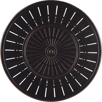 Oakland Living Aluminum 57,0000 BTU 44 in. Round Propane Black Fire Pit Table with Fire Beads, Lid, Propane Tank Cover and Table Fabric Covers in Copper Finish, (AZNOBU-FPT-AC)