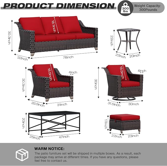 Joyside Swivel Patio Chairs Set of 2, Wicker Patio Furniture with Wide Armrest and Thick Cushions, Upgraded Large Size for Backyard, Garden, Poolside