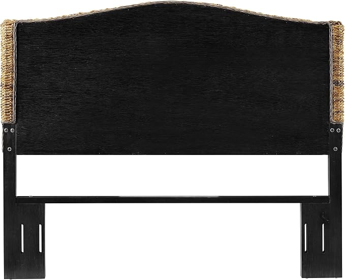 Crosley Furniture Serena Handwoven Natural Fiber Rattan Bed Headboard, Banana Leaf, Queen