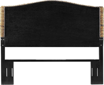 Crosley Furniture Serena Handwoven Natural Fiber Rattan Bed Headboard, Banana Leaf, Queen