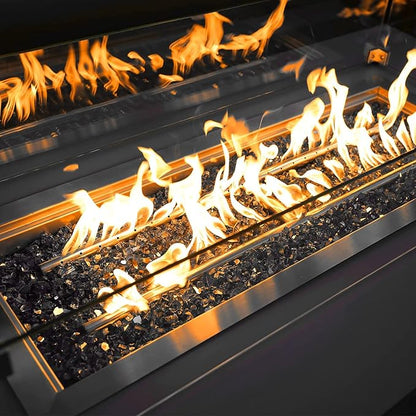 Onlyfire 10 lbs Fire Glass Rocks 1/4 Inch, Reflective Tempered Glass for Propane Fire Pit & Gas Fireplace, High Luster Firepit Glass Stones for Fire Table, Onyx Black (Multicolor Options Available)