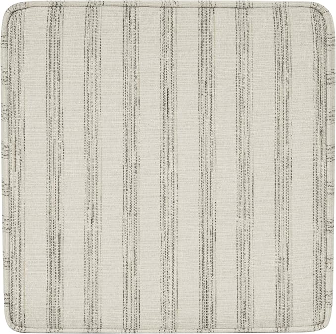 HomePop 18" Classic Square Storage Ottoman - Gray & Cream Stripe