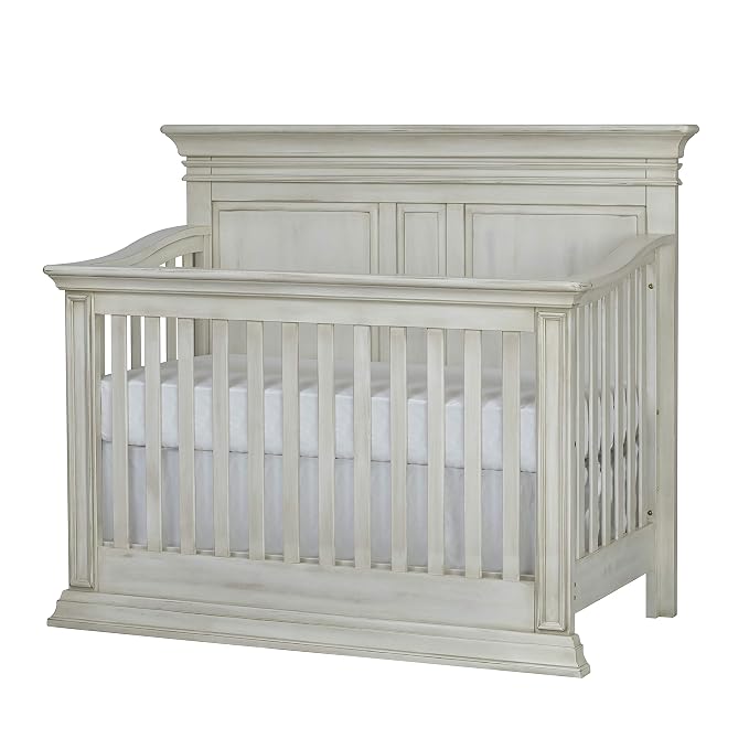 Baby Cache Vienna 4 in 1 Convertible Crib, Antique White
