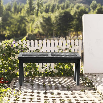 VINGLI Outdoor Wooden Bench, 40” Porch Bench Outdoor Backless Garden Bench, Small Outdoor Bench for Deck Patio Entryway (Black, 40in)