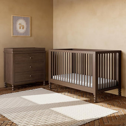Storkcraft Rio 5-in-1 Convertible Crib and Toddler Guardrail – GREENGUARD Gold Certified, Toddler Bed Conversion Kit Included, Fits Baby Crib Mattress, Converts to Full Bed (Hazelnut)