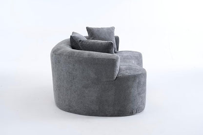 79" Curved Loveseat Sofa in a Box for Living Room, Modern Boneless Loveseat Couch Chenille Deep Seat Cloud Floor Couch with 3 Throw Pillows for Small Spaces, No Assembly Needed | Breathable material