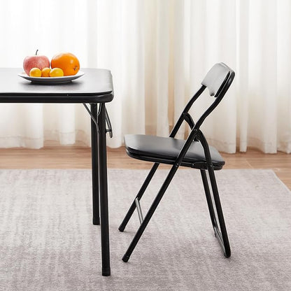 VECELO 24'' Kids Folding Card Table, Portable, with Padded Tabletop, 1 Piece, Black
