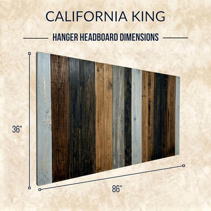 Barn Walls California King Headboard - All Terrain Mix Multi-Tonal Solid Wood Panels